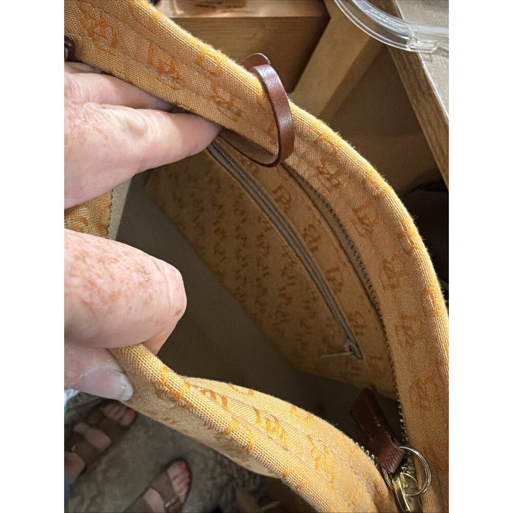Dooney & Bourke Mustard and Brown Canvas bag - Picture 7 of 8